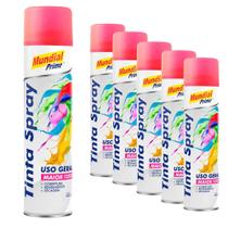 Tinta Spray 400ml Luminosa Vermelho 6 Peças Mundial Prime Tinta Spray 400ml Luminosa Vermelho 6 Peças Mundial Prime
