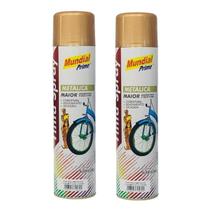 Tinta spray 400ml mundial prime metálica rose gold kit com 2