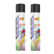 Tinta spray 400ml mundial prime ug preto brilhante 2 unid