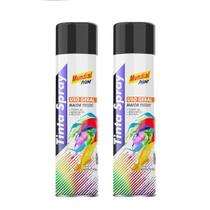 Tinta spray 400ml mundial prime uso geral preto fosco - 2 unidades