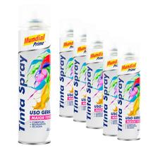 Tinta Spray 400ml Uso Geral Verniz 6 Peças Mundial Prime