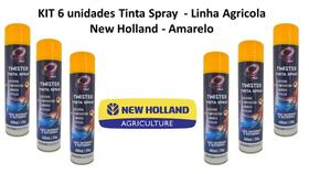 Tinta Spray Agrícola Amarelo New Holland 400 Ml 6 Unidades Twister