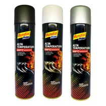 Tinta Spray Alta Temperatura Automotiva 400ml Até 600C Motor Escapamento Branco Preto Alumínio