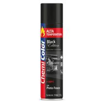 Tinta Spray Alta Temperatura Preto Fosco 350ml - ChemiColor