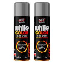Tinta Spray Alumínio Alta Temperatura Até 600ºC Kit 2un