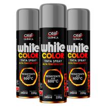 Tinta Spray Alumínio Alta Temperatura Até 600ºC Kit 3un