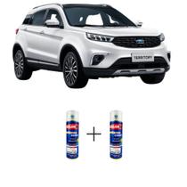 Tinta Spray Automotiva Branco Bariloche Ford 300ml + Spray Verniz 300ml