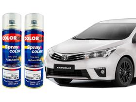 Tinta Spray Automotiva Branco Bossa Nova - 058 Toyota 300ml + Spray Verniz 300ml