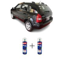 Tinta Spray Automotiva Ebony Black - EB Hyundai 300ml + Spray Verniz 300ml