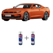 Tinta Spray Automotiva Laranja Sunset GM 300ml + Spray Verniz 300ml