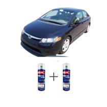 Tinta Spray Automotiva Nighthawk Black Pearl - B92P Honda 300ml + Spray Verniz 300ml