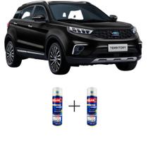 Tinta Spray Automotiva Preto Toronto Ford 300ml + Spray Verniz 300ml