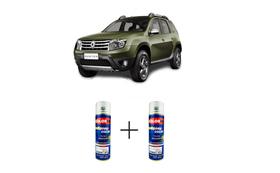 Tinta Spray Automotiva Verde Amazônia Renault 300ml + Spray Verniz 300ml Tinta Spray Automotiva Verde Amazônia Renault 300ml + Spray Verniz 300ml