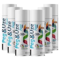 Tinta Spray Branco Brilhante Uso Geral 300ml/130g 6 Unidades Alta Temperatura
