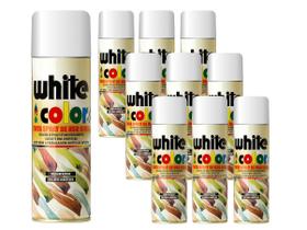 Tinta Spray Branco Fosco White Color - Kit com 10 Unidades