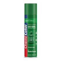 Tinta Spray Chemi Color Verde Escuro 250g Uso Interno e Externo Secagem Rapida Alta aderência