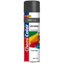 Tinta Spray Chemicolor Uso Geral 400ml / 250g Preto Brilhante - 43714 - CHEMIKER