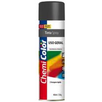 Tinta Spray Chemicolor Uso Geral 400ml / 250g Preto Fosco - CHEMIKER