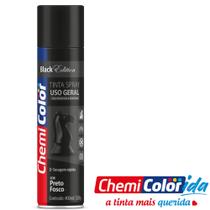 Tinta Spray Chemicolor Uso Geral 400ml / 250g Preto Fosco