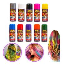 Tinta Spray Colorida Para Cabelo Lavável 120ml Festa Maluco