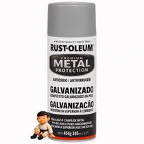 Tinta spray galvanizado cinza rust oleum metal protection
