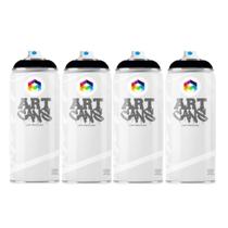 Tinta Spray kit com 4 unid. Preto para Pintura Automotiva, Graffiti, Pintura Industral, Arte e Customização Tinta Spray kit com 4 unid. Preto para Pintura Automotiva, Graffiti, Pintura Industral, Arte e Customização