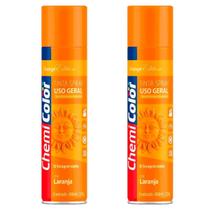 Tinta Spray Laranja 400ml Chemicolor 2 Peças