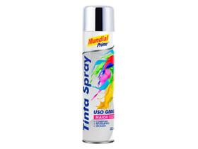 Tinta Spray Metálica Cromada Uso Geral Mundial Prime 400ml Melhor Rendimento Secagem