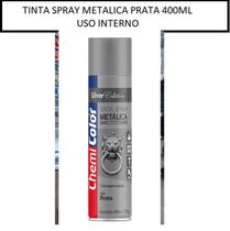 Tinta spray metalico prata 400ml - chemicolor