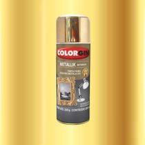 Tinta spray metallik 350ml dourado colorgin