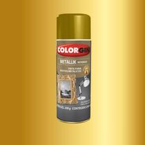 Tinta spray metallik 350ml ouro colorgin