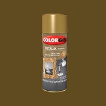 Tinta spray metallik interior ouro 52 colorgin 350ml