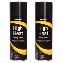 Tinta spray NADAMOO High Heat para fogão de churrasco de metal 2 latas pretas Tinta spray NADAMOO High Heat para fogão de churrasco de metal 2 latas pretas