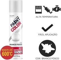 Tinta Spray Paintcolor 350Ml Alta Temperatura Branco Fosco