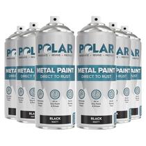 Tinta spray Polar Matte Black 6x400ml de proteção contra ferrugem
