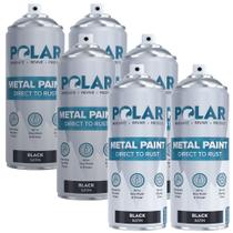 Tinta spray Polar Satin Black Direct to Rust 400 ml - pacote com 6