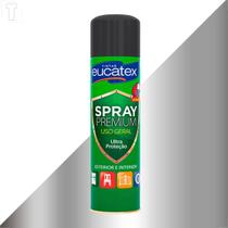 Tinta spray premium metalizado eucatex prata 400ml