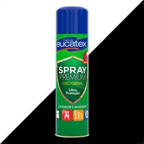 Tinta spray premium multi uso eucatex preto fosco 400ml