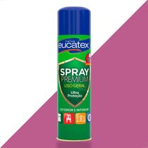 Tinta spray premium multi uso eucatex rosa brilhante 400ml