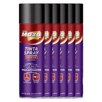 Tinta Spray Premium Preto Brilhante Caixa 6 Unid. Maza