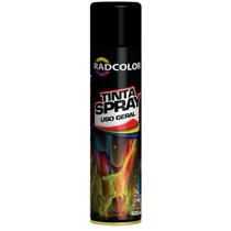 Tinta Spray Preto Brilhante Uso Geral Radcolor 400ml RC2101