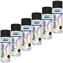 Tinta Spray Preto Fosco Tek Bond Caixa 6 Unidades