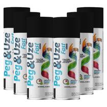 Tinta Spray Preto Fosco Uso Geral 300ml/130g 6 Unidades Alta Temperatura