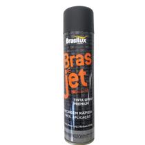 Tinta Spray Preto Semi Brilho Premium Brasjet 400ml