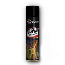 Tinta Spray RADCOLOR Acrílica Aerossol Preto Fosco 400ml Secagem Rápida Geladeira Bicicleta Móveis de Aço Brinquedos Objetos Artesanais RC2102 - RADNAQ