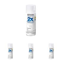 Tinta spray Rust-Oleum 2X Ultra Cover, 12 onças, branco acetinado, 4 unidades