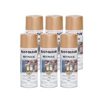 Tinta spray Rust-Oleum impede a ferrugem metálica 325 ml de ouro quente, pacote com 6 unidades