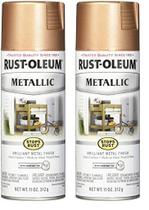 Tinta spray Rust-Oleum impede a ferrugem metálica 325 ml de ouro rosa x2
