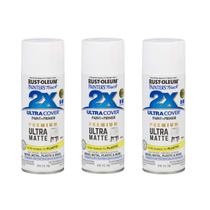 Tinta spray Rust-Oleum Painter's Touch 2X Ultra Matte White 360ml, pacote com 3 Tinta spray Rust-Oleum Painter's Touch 2X Ultra Matte White 360ml, pacote com 3
