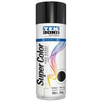 Tinta Spray Super Color Preto Brilhante Uso Geral 350ml 250g - Tekbond
